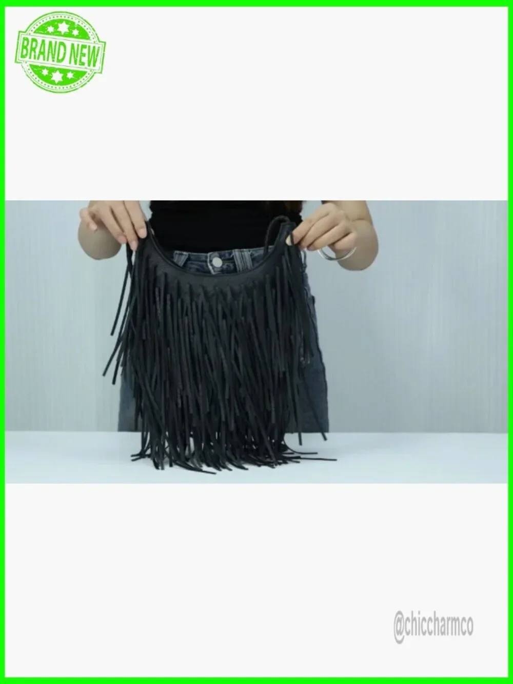 Leather Fringe Crossbody Purse Boho Western Hobo Bag Women's Accessory